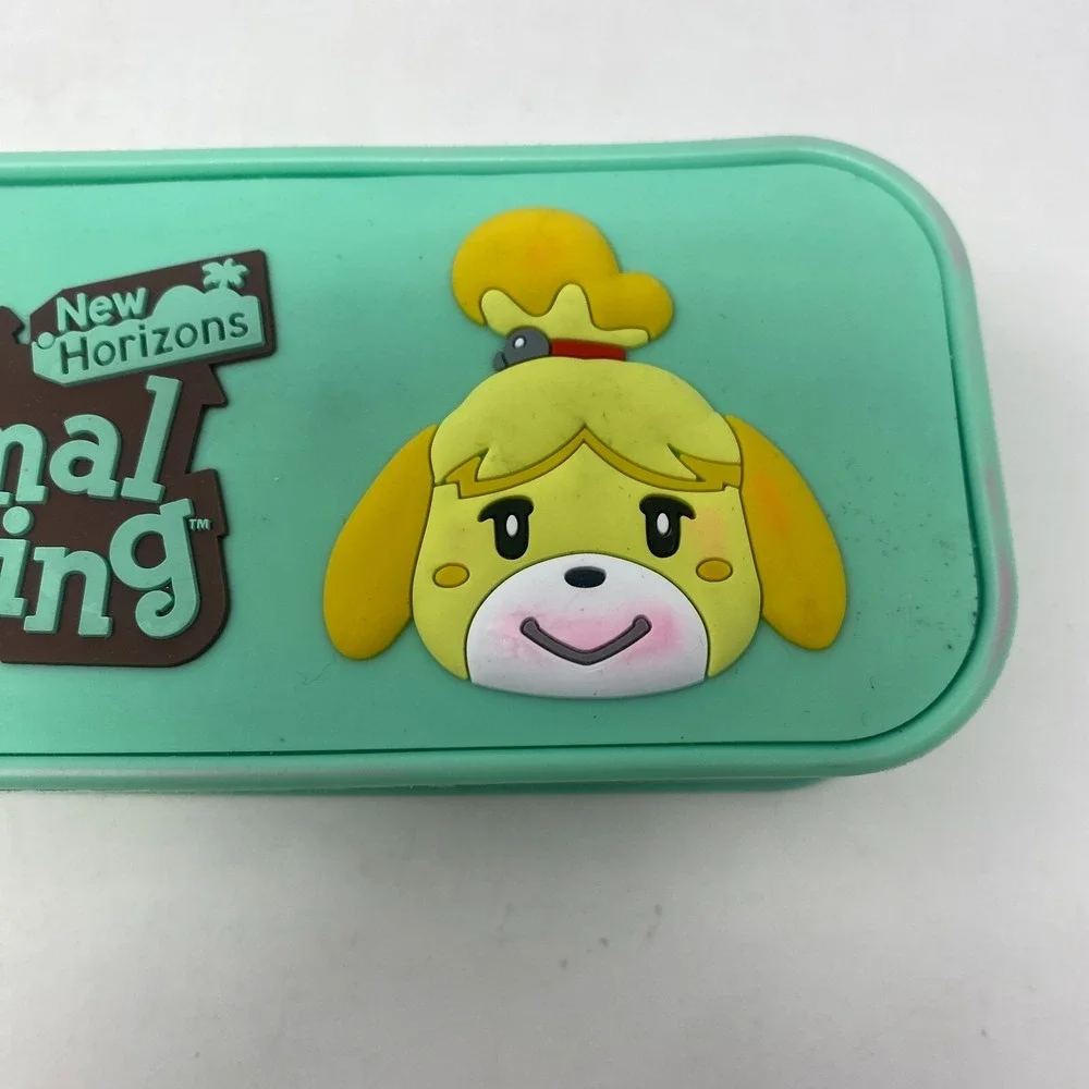 Nintendo Animal Crossing New Horizons Silicone Green Pencil Box‎ Case Pen Marker